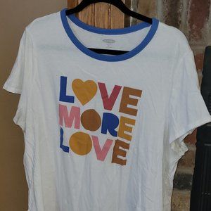 XXL Old Navy ringer Love More Love graphic t-shirt